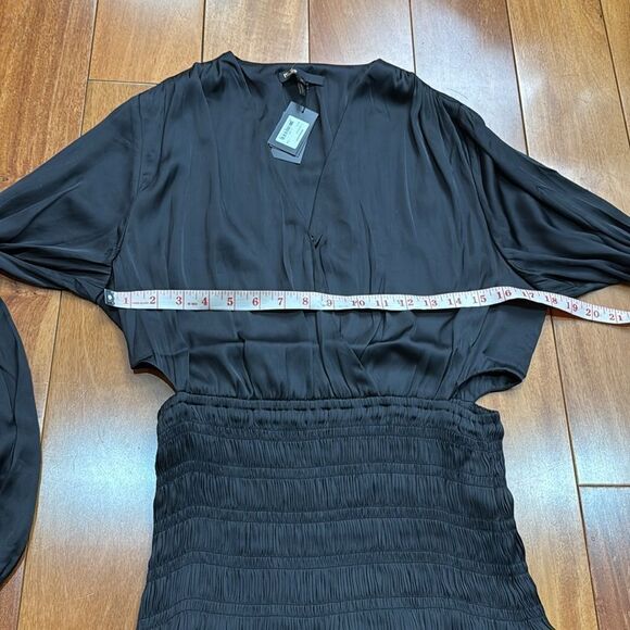 NWT Maje Rovely Black Satin Mini Dress FR 38 (US M) NWT MSRP $345 - Picture 10 of 13